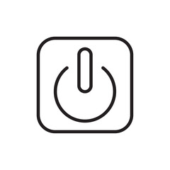 Power button icon Flat vector set outline