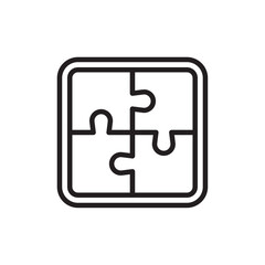 Puzzle icon Flat vector set outline