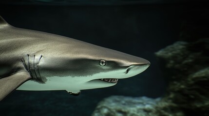 Majestic Shark Underwater Close-up
