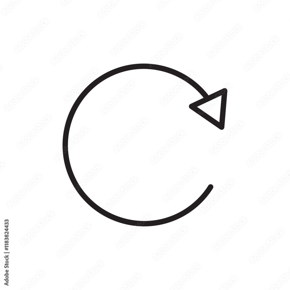 Poster refresh icon flat vector set outline