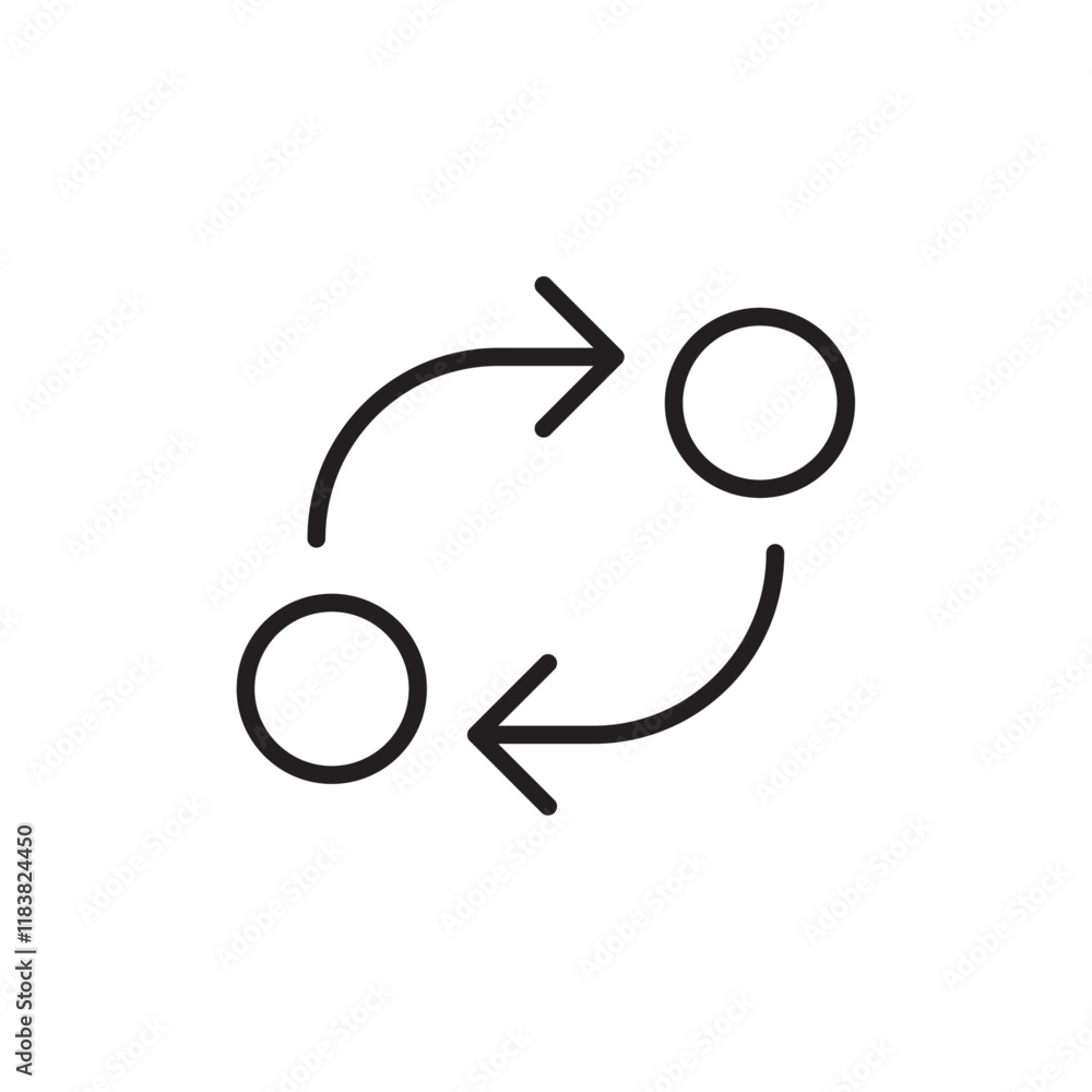 Poster replace icon flat vector set outline