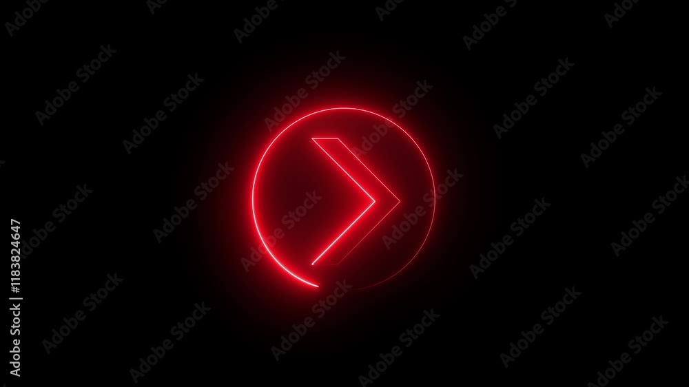 Poster glowing neon abstract neon arrow icon animation right side arrow neon arrow sign animation neon neon