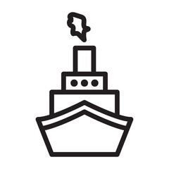 Obraz premium Ship icon Flat vector set outline