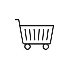 Shopping basket icon Flat vector set outline