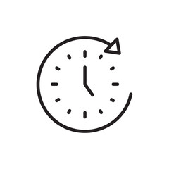 Time clock icon Flat vector set outline