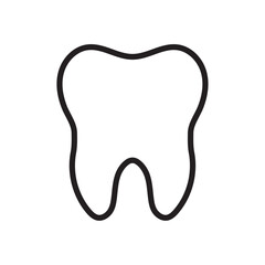 Tooth icon Flat vector set outline