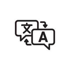 Translation icon Flat vector set outline