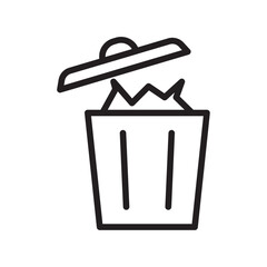 Trash icon Flat vector set outline
