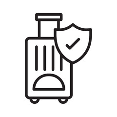 Travel insurance icon Flat vector set outline