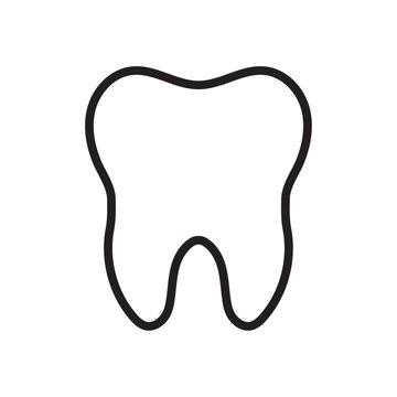 Tooth icon Flat vector set outline