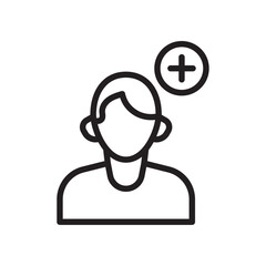 User add icon Flat vector set outline