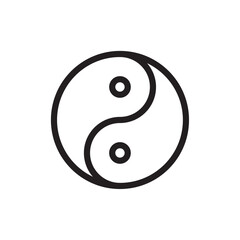 Yin yang icon Flat vector set outline