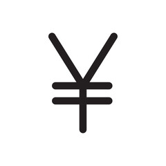 Yen Icon Flat vector set outline