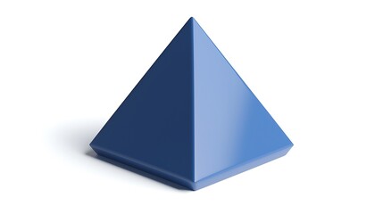 A blue pyramid is shown on a white background