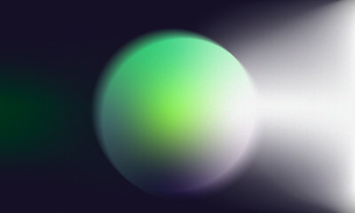 Abstract Sphere Gradient in Green and White with a Glowing Light Effect