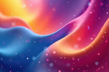Fluid shapes, vibrant gradients, blurred textures, overlay, neon