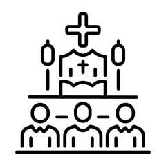 A line style icon of church choir loft  © Prosymbols