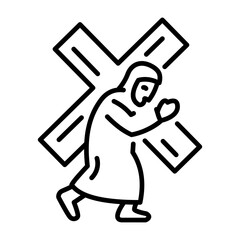 A linear icon of jesus cross 