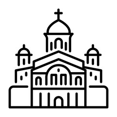 A line icon of church building 