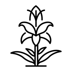 A line icon of lily flower 