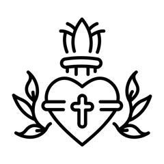 A linear icon of sacred heart 