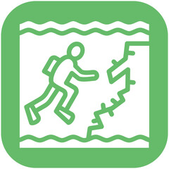 Wall Diving vector icon illustration of Vacation and Tourism iconset.