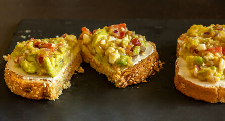 Avocado Toast with Cream Cheese Close-Up