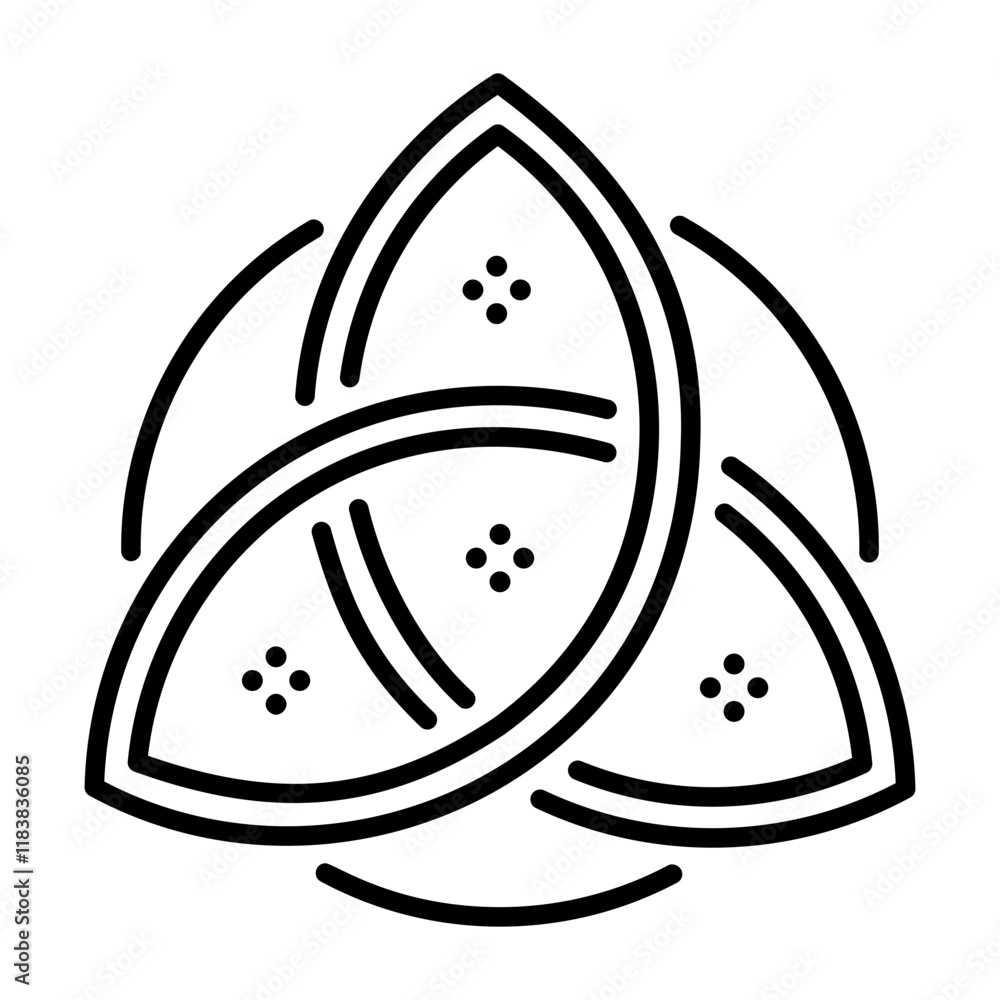 Sticker A line icon of trinity symbol 