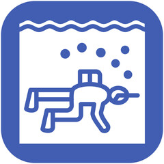 Drift Diving vector icon illustration of Vacation and Tourism iconset.