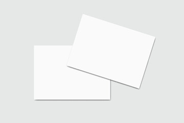 Postcard design mockup empty double sided template. Blank letter paper, thank you card, notecards, note paper, greeting card, wedding invitation or any creative work for presentation of your design
