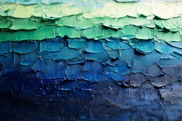 Vibrant Abstract Textured Layers in Shades of Blue and Green
