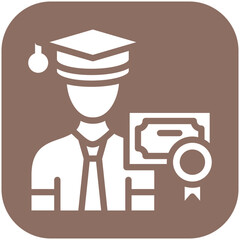 Receiving Diploma vector icon illustration of School iconset.