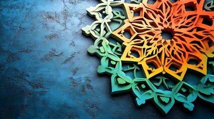 Fototapeta premium Abstract Colorful Mandala Design on Textured Background