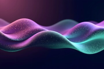 Abstract wavy design in purple and green, with gradient colors