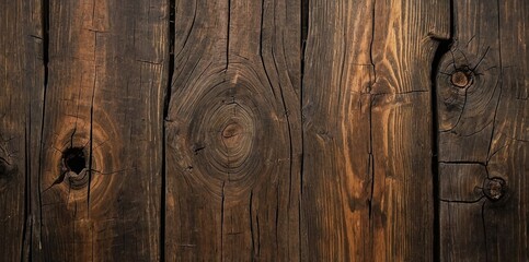 Dark Wood Texture Background Surface Top View. Old and Weathered. Detailed Grain Texture. Natural Organic Texture. Deep Dark Tones. Ideal for Rustic or Vintage Backgrounds. Textured Designs Template