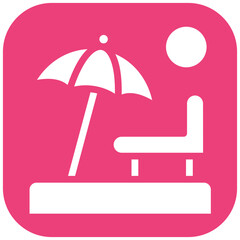 Sun Lounger vector icon illustration of Coastline iconset.