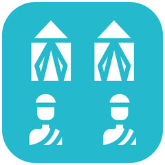 Muzdalifah vector icon illustration of Hajj Pilgrimage iconset.