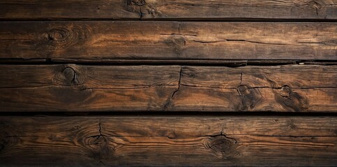 Fototapeta premium Dark Wood Texture Background Surface Top View. Old and Weathered. Detailed Grain Texture. Natural Organic Texture. Deep Dark Tones. Ideal for Rustic or Vintage Backgrounds. Textured Designs Template