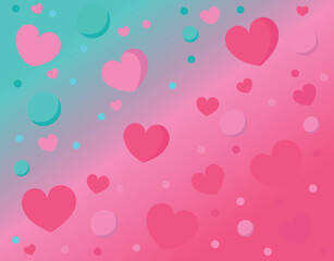Romantic Gradient Hearts Background Design
