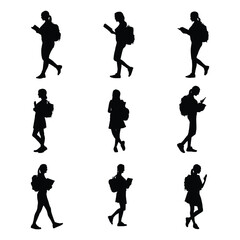 Silhouette of a female student