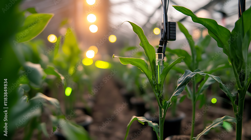 Aufkleber Advanced sensors for crop monitoring and precision agriculture, showcasing the concept of smart farming and technology integration in modern agriculture practices