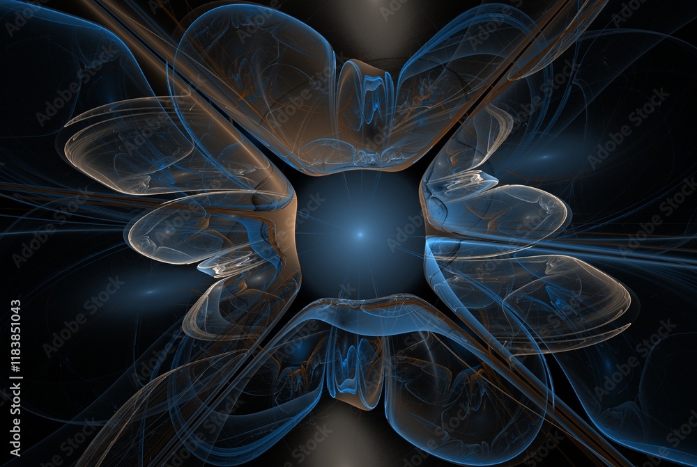 Poster computer generated fractal pattern and shape