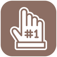 Foam Hand vector icon illustration of Rugby iconset.