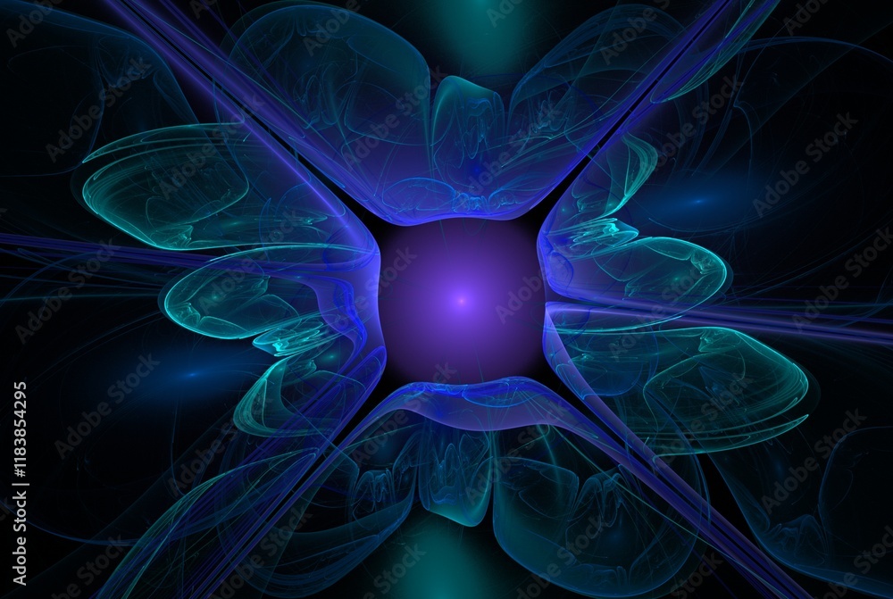 Poster computer generated fractal pattern and shape