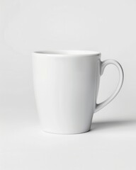 Obraz premium Blank White Mug Mockup: Simple and clean, this image features a blank white mug, perfect for showcasing your designs or branding. Minimalist and versatile.