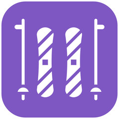 Skis vector icon illustration of Outdoor Fun iconset.