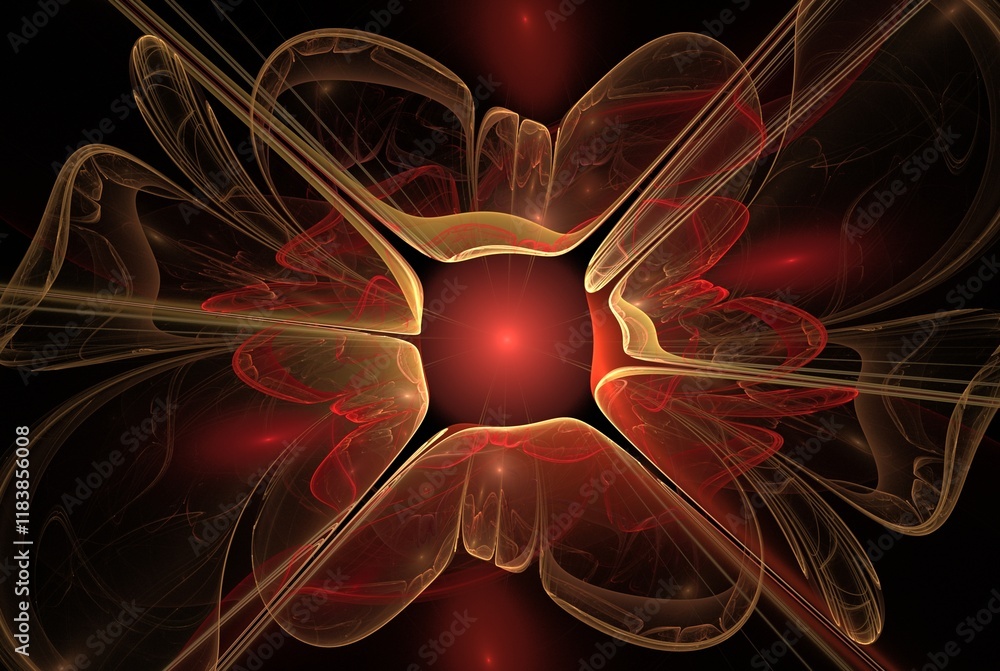 Poster computer generated fractal pattern and shape