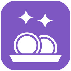 Washing Dishes vector icon illustration of Cleaning and Dusting iconset.