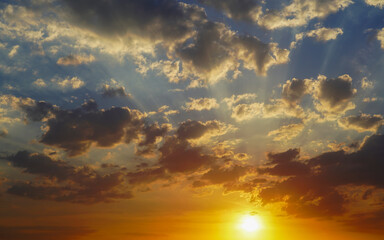 sunset sky with clouds landscape