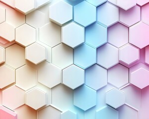 3D Hexagonal Design with Minimal White Geometric Pattern